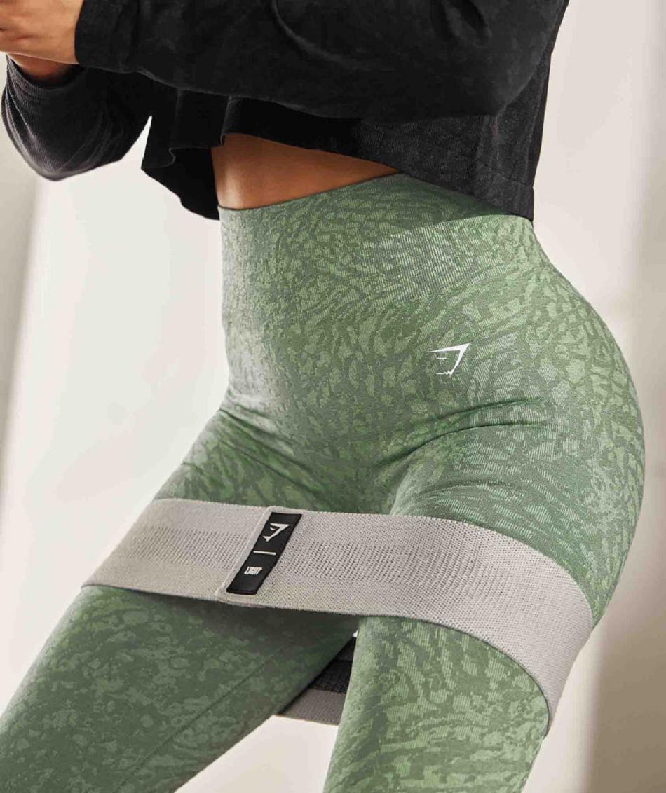 Legginsy Damskie Gymshark Adapt Animal Seamless Zielone | PL 2199OKI